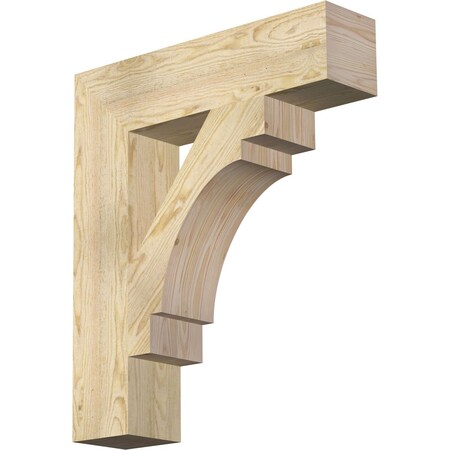 Ekena Millwork Merced Block Rough Sawn Bracket, Douglas Fir, 6"W x 26"D x 30"H BKT06X26X30MRC05RDF